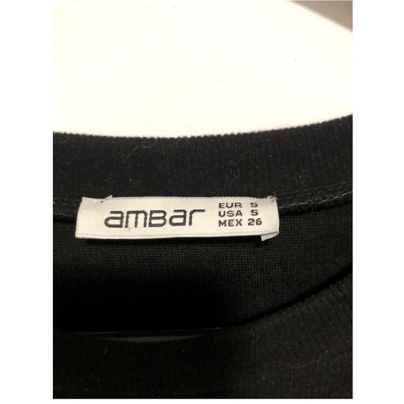 Black Sweater Mini Dress with short sleeves - Picture 5 of 5